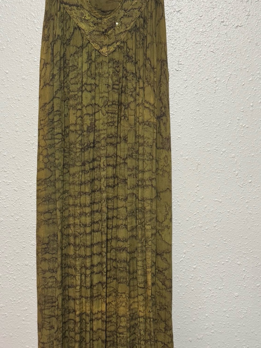 Advance Apparels Olive Maxi Skirt with Textured Print